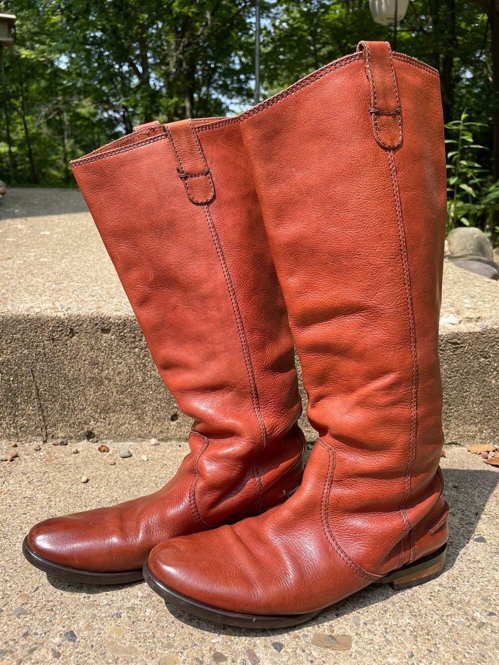 MADEWELL 1937 English Saddle Archive Leather Tall Riding Boots Sz 8 Equestrian